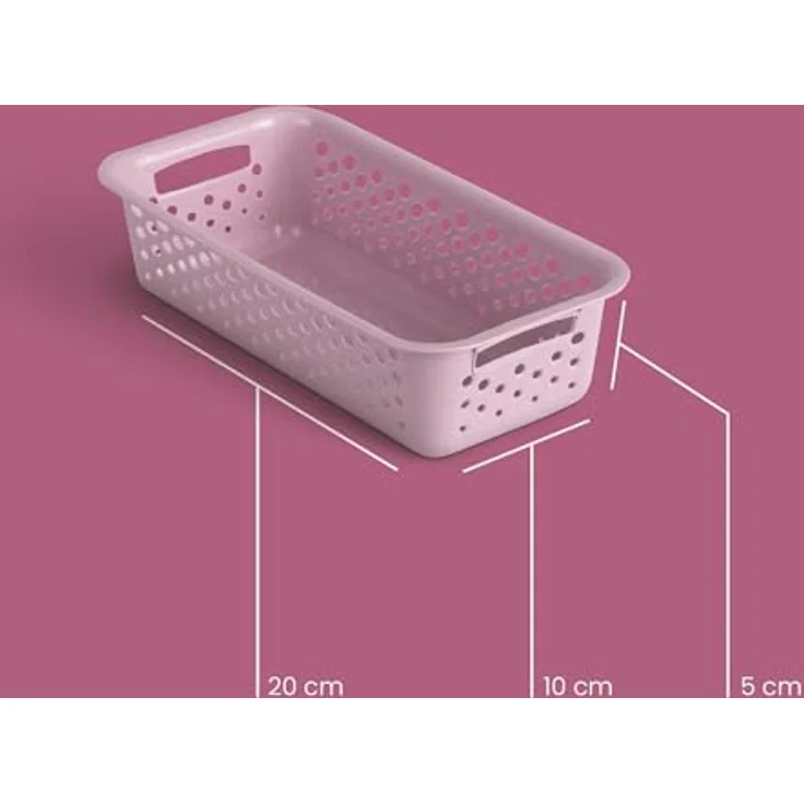 Pro Home Aufbewahrungskorb Modularer Kunststoffkorb Kunststoff Box (2 St), Aufbewahrungsbox mit Griffen - BPA-Frei - Organizer Körbchen Bad Küche – Bild 2