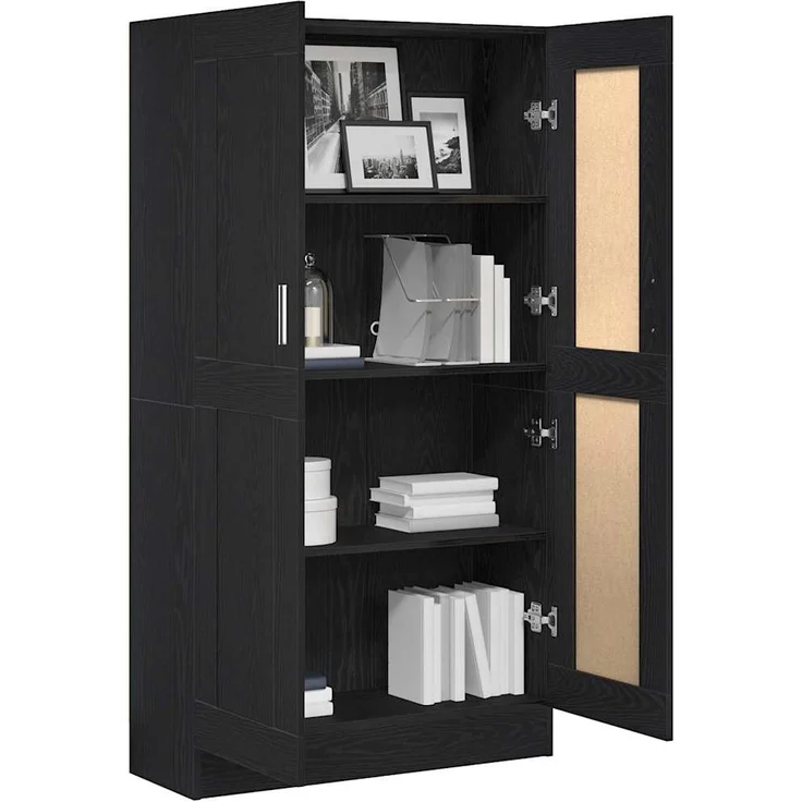 vidaXL Bücherregal Schwarz Eichen-Optik 82,5 x 30,5 x 150 cm 3329275 – Bild 2
