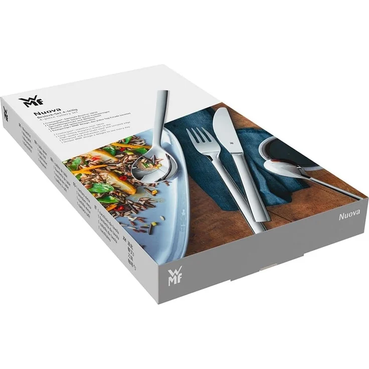 WMF 'Nuova' Besteck Set für 1 Person 4-teilig, Monobloc-Messer, Cromargan Edelstahl poliert, spülmaschinengeeignet – Bild 3