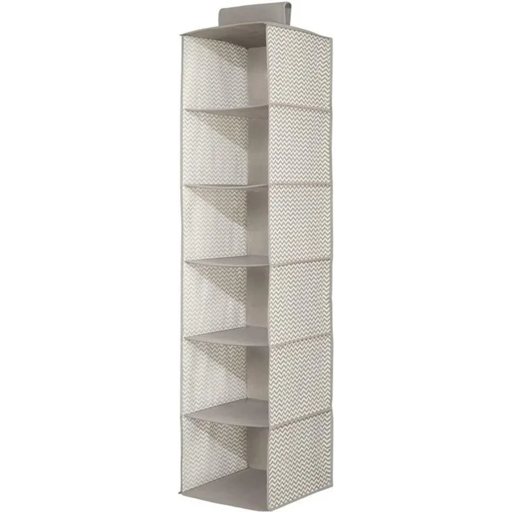 Hängender Stoffschrank Hängeaufbewahrung 2er Set mDesign 6 Böden Taupe / Natur – Bild 8