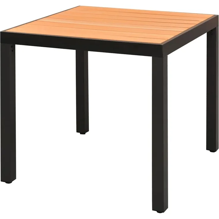 Gartentisch | Garten-Esstisch | Balkontisch Braun 80x80x74 cm Aluminium und WPC