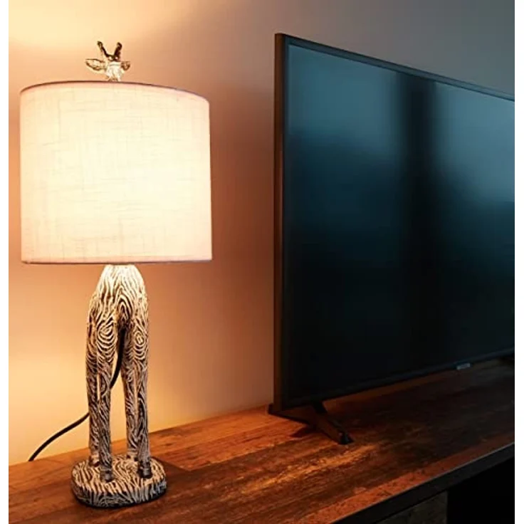 BRUBAKER Nachttischlampe Tischleuchte Giraffe Afrika, ohne Leuchtmittel, Motiv Lampe mit Keramikfuß, Höhe 51,5 cm – Bild 2