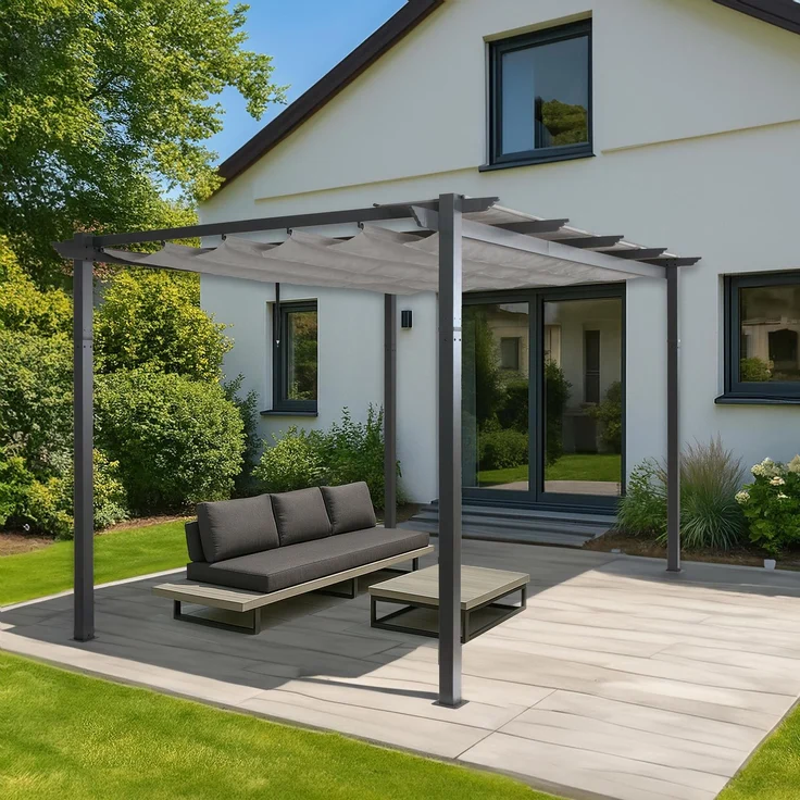 Mendler 'HWC-N93' Pergola, Aluminium grau, 3 x 4 m – Bild 1