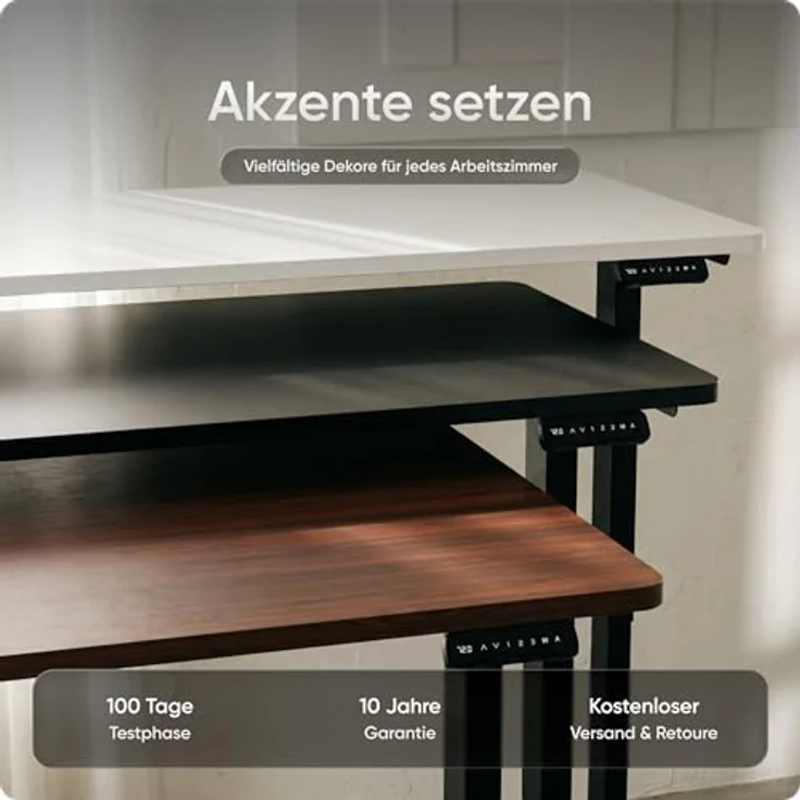 DESKSPACE Massive Tischplatte 25 mm, robuster und pflegeleichter Tisch mit melaminbeschichteter, wasserfester Oberfläche, montagefreundlich – Bild 2