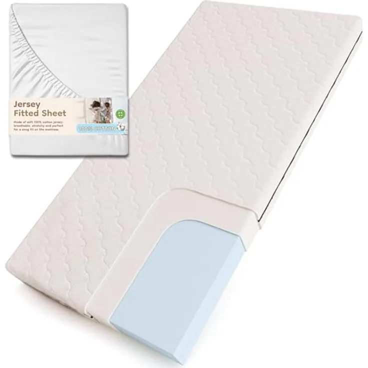 smartwood Kindermatratze 60x120 12cm Matratze mit Bettlaken - H2 Schaumstoffmatratze Oeko-TEX-Zertifiziert - Wendbar - mit Waschbarem Antiallergischem Bezug – SmartComfort | Made in EU