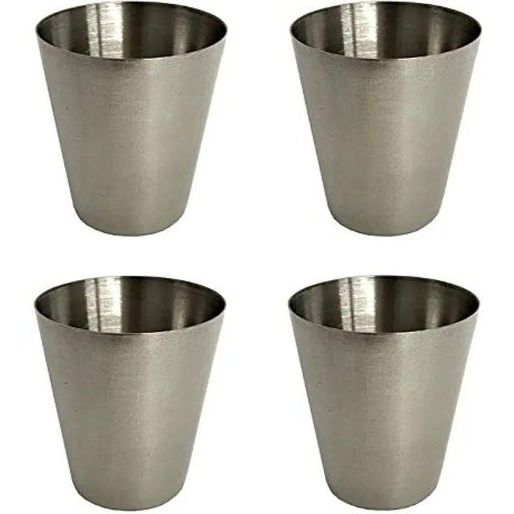 HAC24 Schnapsglas Schnapsgläser Pinnchen Shotgläser Shot Glas Stamper Schnaps-Becher, Edelstahl, 2cl oder 4cl