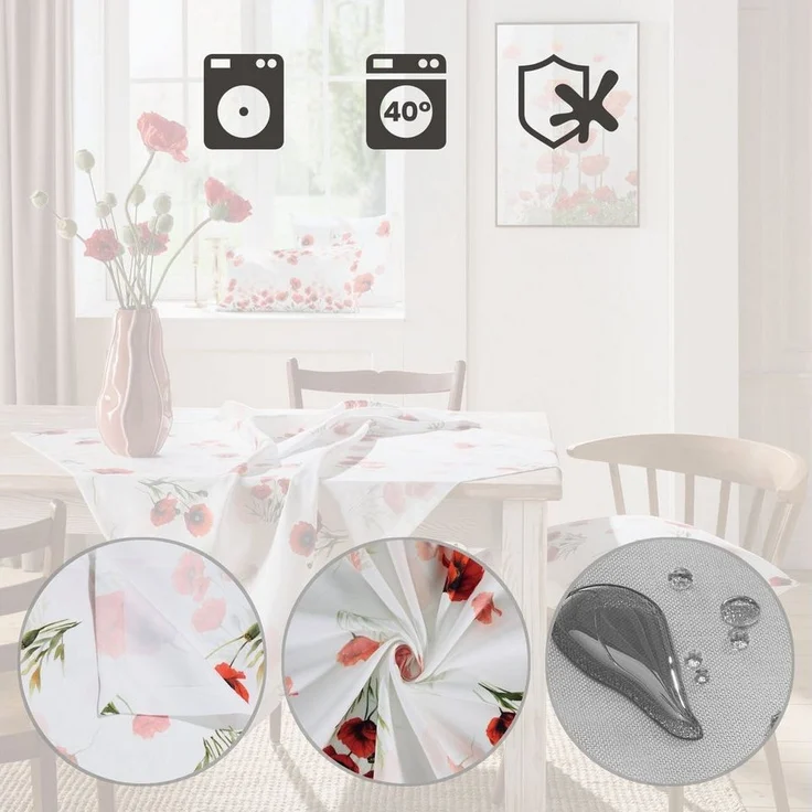 Erwin Müller Mitteldecke Mitteldecke, fleckabweisend Blumen – Bild 3