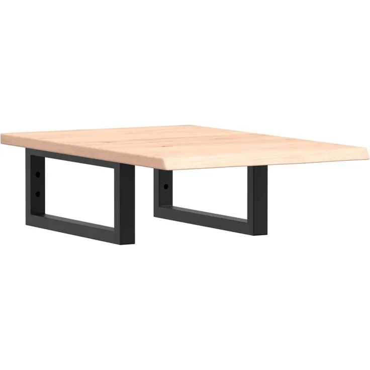 vidaXL Waschtischplatte mit Halterung Stahl und Massivholz Eiche 3302537