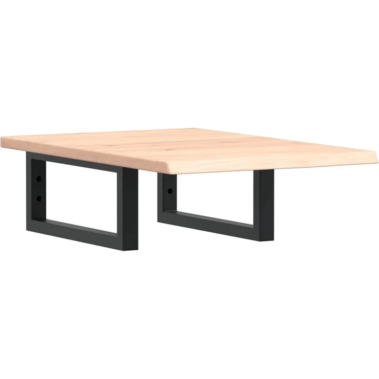 vidaXL Waschtischplatte mit Halterung Stahl und Massivholz Eiche 3302537 – Bild 1