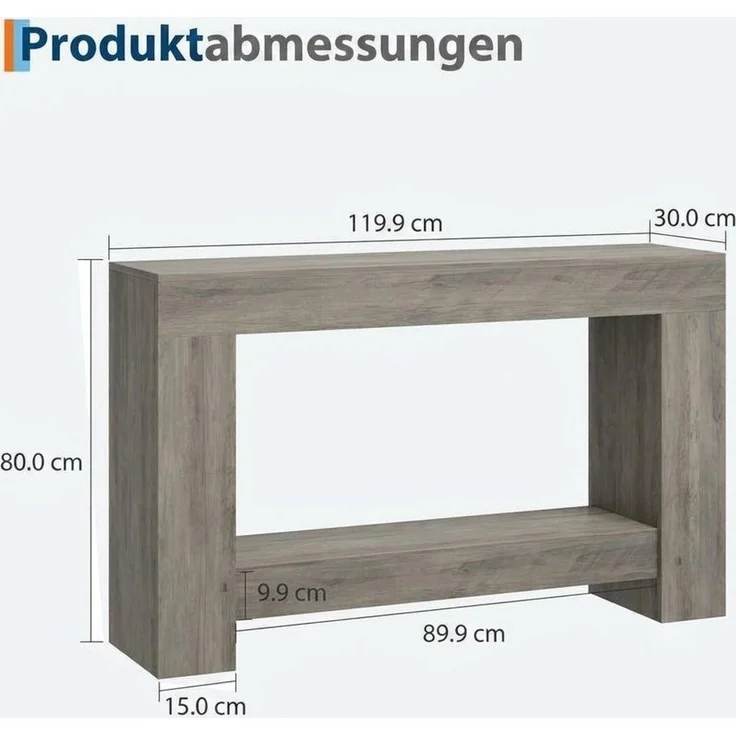 GarveeMore Konsolentisch 120/160cm Flurtisch Sofatisch Eingangstisch Beistelltisch – Bild 2