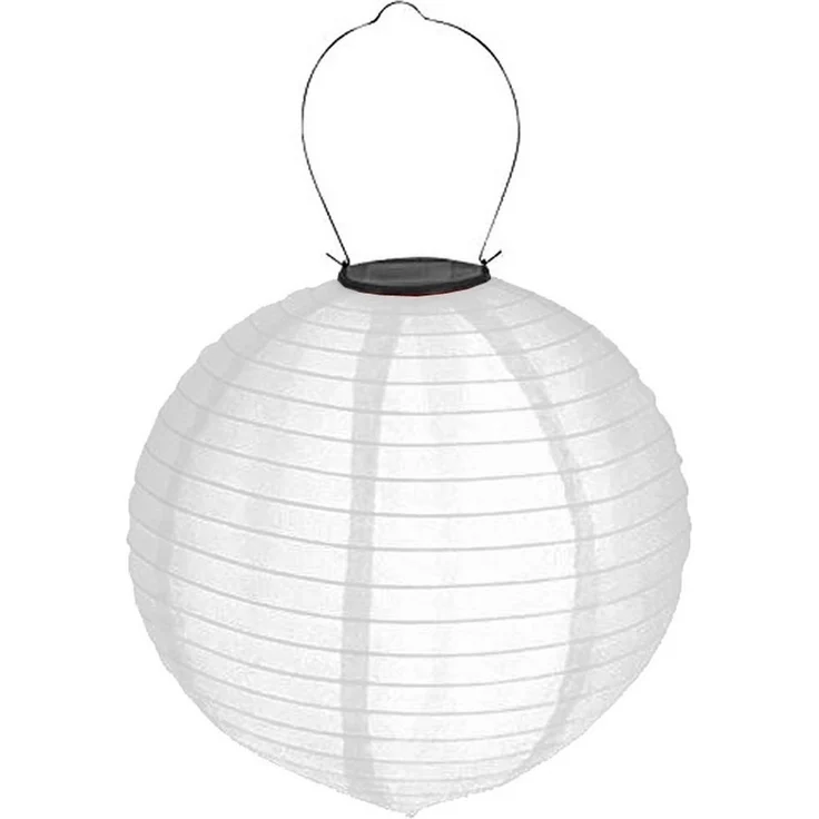 HAC24 LED Lampion 4x Deko Lampenschirm Lampe Party Garten Kugel Laterne, LED fest integriert, Kaltweiß, Bunt, Solar, Ø 20 cm, mit Haken zum Aufhängen – Bild 3