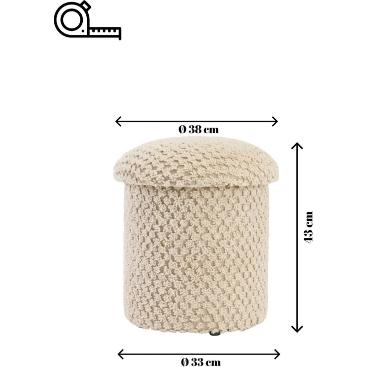 Skye Decor 'Alpaka - Beige' Pouf, Beige, 33 x 43 x 33 cm – Bild 9