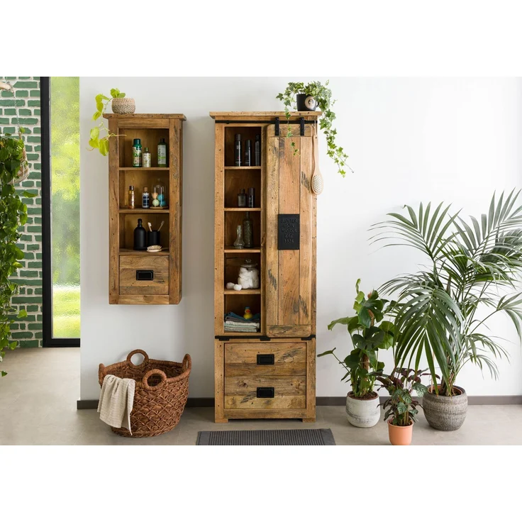 Schrank Mango 70x35x195 natur lackiert RAILWAY #184 – Bild 9