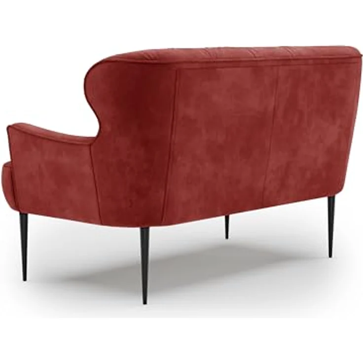 CAVADORE 2-Sitzer Küchensofa Amba, Trendige Sitzbank für Küche oder Esszimmer / 153 x 97 x 87 / Hochwertiges Mikrofaser: Rot – Bild 5