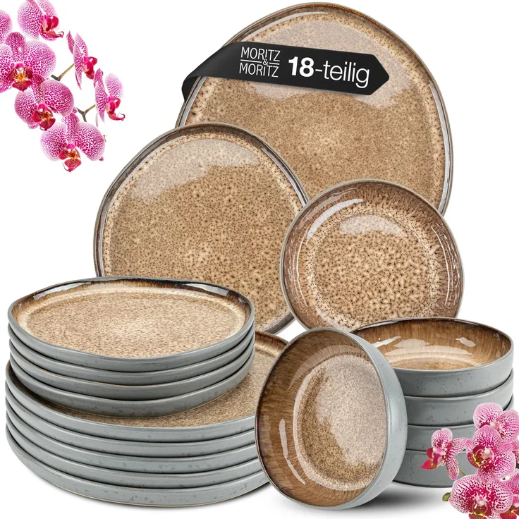 Moritz & Moritz ORGANIC 18 tlg. reaktiv amber Geschirrset