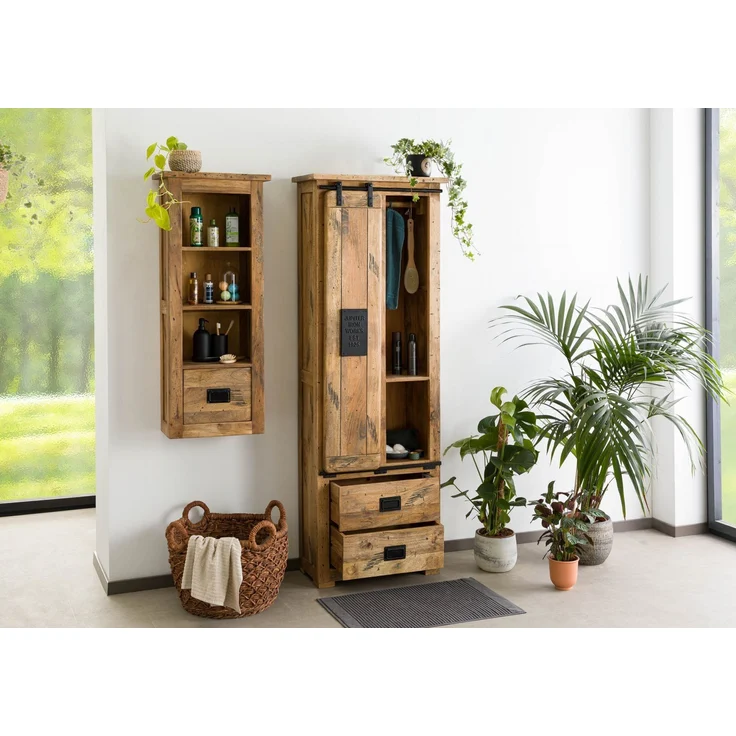 Schrank Mango 70x35x195 natur lackiert RAILWAY #184 – Bild 4