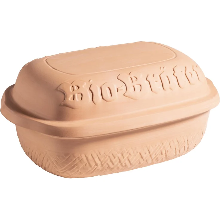MÄSER 934115 Bio-Bräter Tontopf mit Deckel, fasst ca. 4,5 L, Keramik Topf für schonendes, fettfreies Dampfgaren, als Römertopf (Schmortopf) für Braten, Geschmortes oder Auflauf im Backofen, Natur Ton – Bild 1