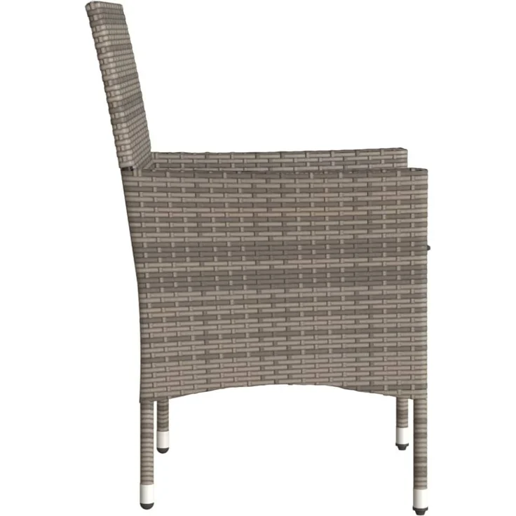 vidaXL Gartenstühle mit Kissen 2 Stk. Grau Poly Rattan 368111 – Bild 7