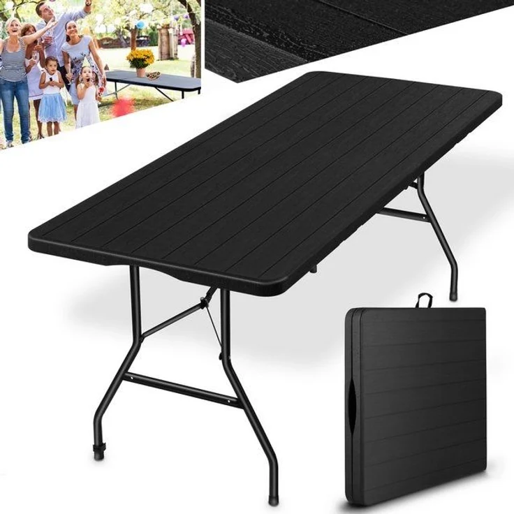 Onbest Klapptisch Borkum mit Tragegriff, Aluminiumgestell, 180cm, 180kg, klappbar, wetterfest – Bild 4