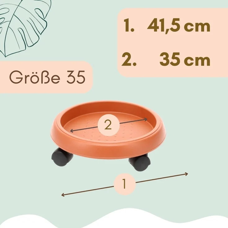 Pflanzenroller Rund Rollbrett Pflanzen Untersetzer Blumenroller Outdoor Pflanzenuntersetzer Blumentopf Untersetzer mit Rollen Pflanzenroller Rund 35 cm – Bild 2