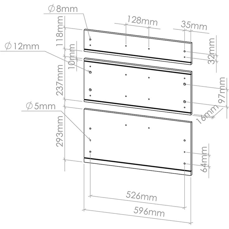Küchenfront R-Line Schwarz Hochglanz 59.6 x 71.3 cm Möbelfront für den Schubladenunterschrank Vicco – Bild 2