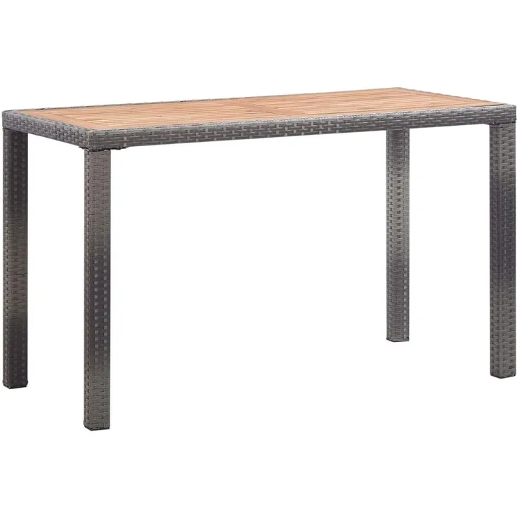 vidaXL Gartentisch Anthrazit und Braun 123x60x74 cm Massivholz Akazie 46451