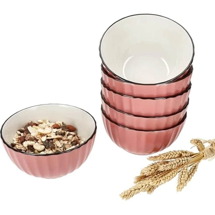 MÄSER Müslischale Mäser OSITA Rose Weiß 6x Müsli-Schale 450ml rosa Steingut 6 Pers, Steingut – Bild 1