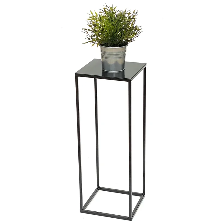 DanDiBo Blumenhocker Metall Schwarz Eckig 62,5 cm Blumenständer Beistelltisch 434 Blumensäule Modern Pflanzenständer Pflanzenhocker