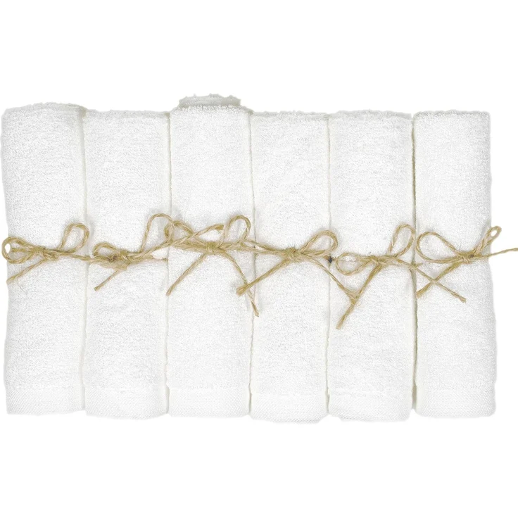 pandoo 100% Bambus Baby Waschlappen - kuschelweich, farbstofffrei, hypoallergen, anti-mikrobiell & antibakteriell für empfindliche Baby Haut - 25x25 cm weiß - 6 Stück – Bild 2