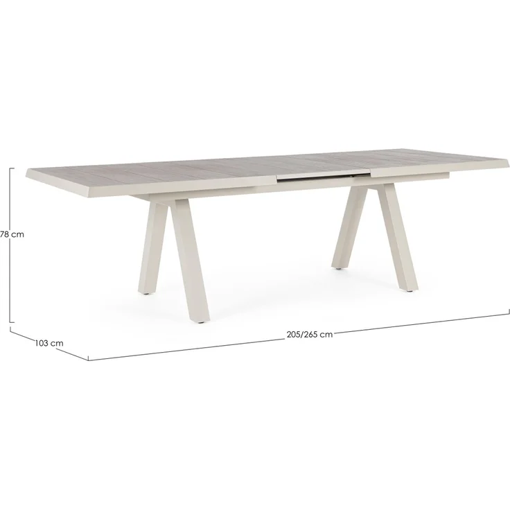 Gartentisch Norik ausziehbar, Aluminium und Keramik, modern, beige Pelikan, für 8–10 Personen – Bild 2
