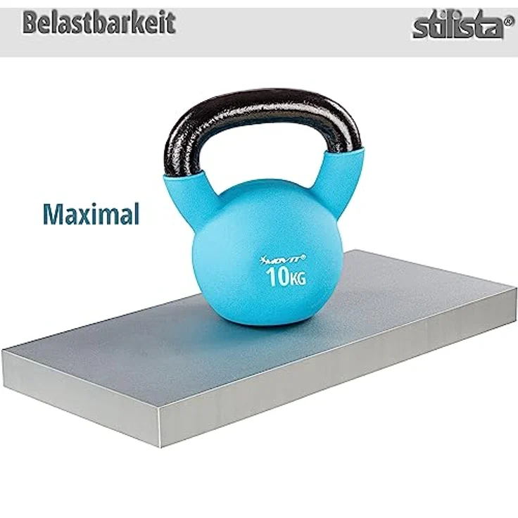 STILISTA Wandregal Volato, freischwebend, Farb- & Größenwahl, 40 cm Holzdekor-weiß Rustikal – Bild 9