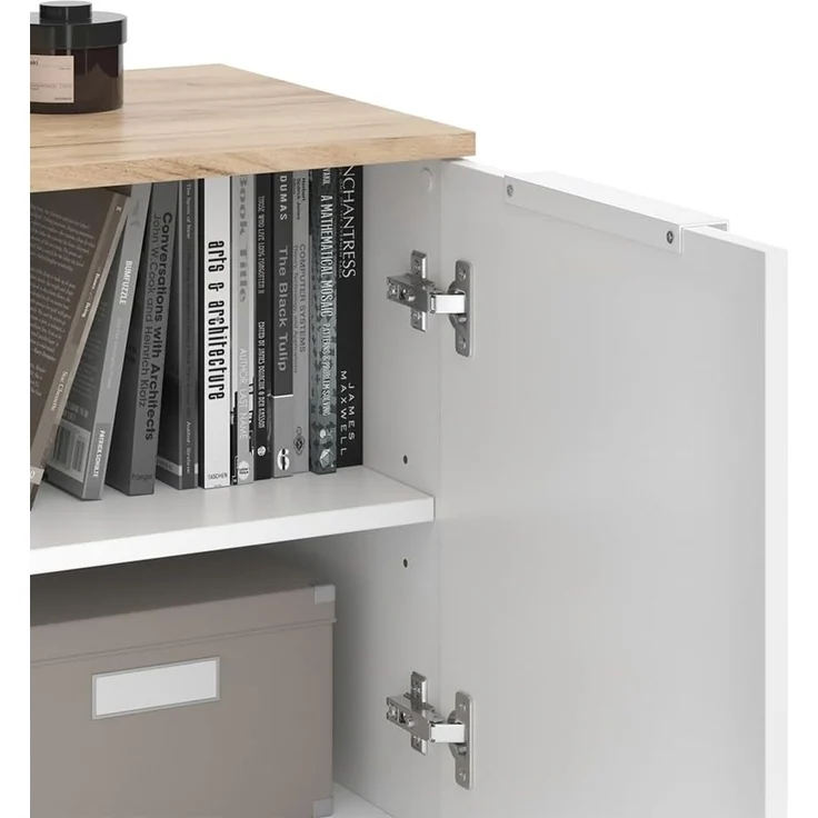 Wohnwand Wido Weiß/Sonoma 2 Teile Vicco – Bild 6