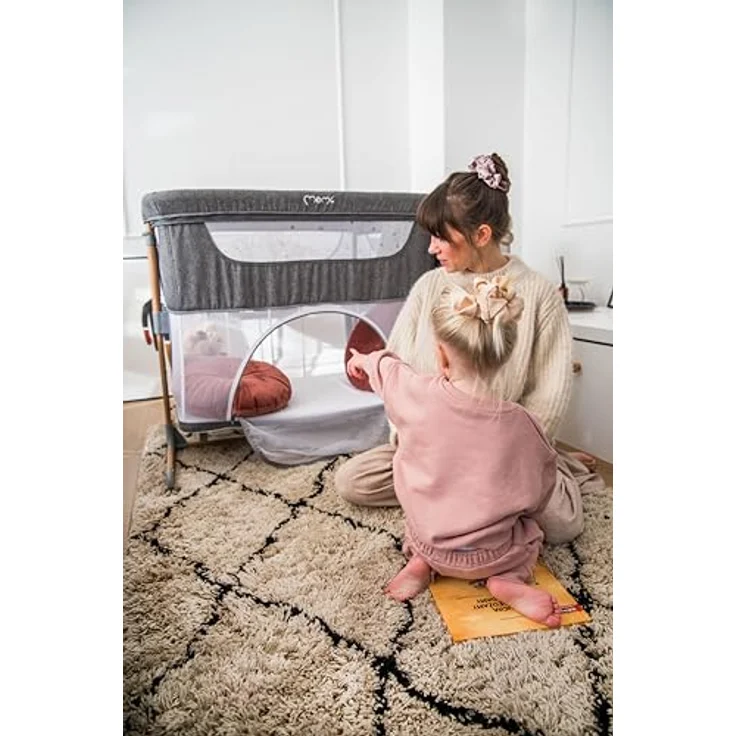 Momi SMARTBED 4-in-1 Kinderbeistellbetten bis 15 kg, Beistellbett für Babys mit Matratze, Höhenverstellbar – Bild 16