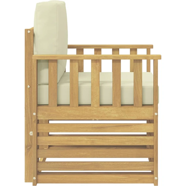 vidaXL 2 Stück Outdoor-Sofagarnitur Polyester Weiß und Creme 3439087 – Bild 4