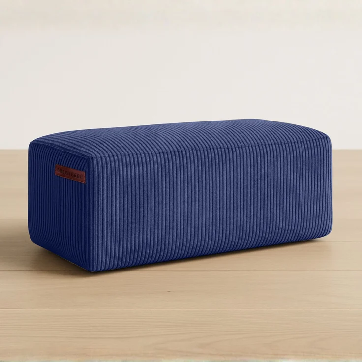 Green Bean® Indoor Sitzhocker Pouf 70x33x28cm EPS-Perlen Füllung & Cordstoff Kuschelig Weich Waschbar - Drinnen Bodenkissen Liegekissen Sitzkissen Sitzhocker Sessel Kinder Erwachsene Stoff Dunkelblau – Bild 7