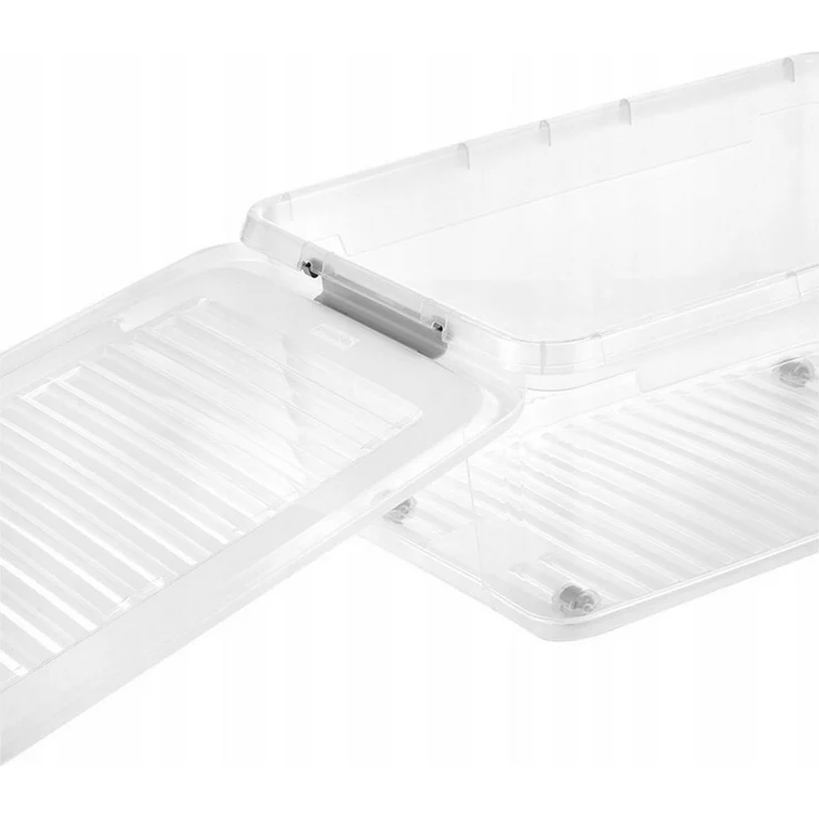 keeeper Aufbewahrungsbox mit Deckel und Rollen Leo 37 l, mit robusten Verschlussklammern – Bild 3