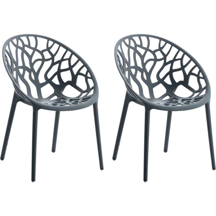 CLP 2er Set Gartenstuhl Hope, Modernes Design, Wetterfest, Stapelbar, Mit Armlehnen,anthrazit – Bild 1