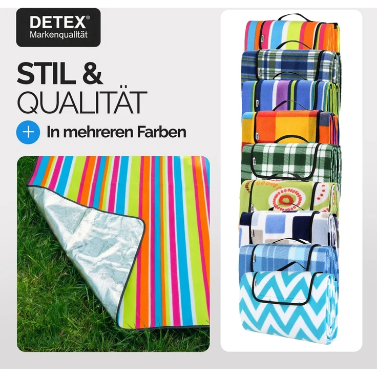 DETEX® Picknickdecke XL 195x150 cm wärmeisoliert wasserdicht – Bild 6