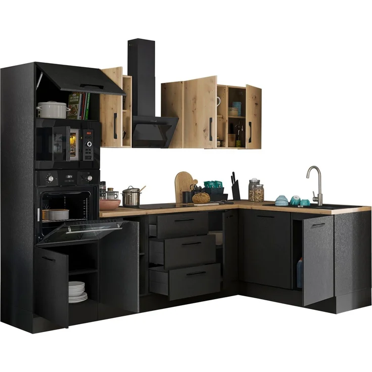 BASIC by Balculina Winkelküche Turin, Stellbreite 280x175 cm, wahlweise mit E-Geräten – Bild 2