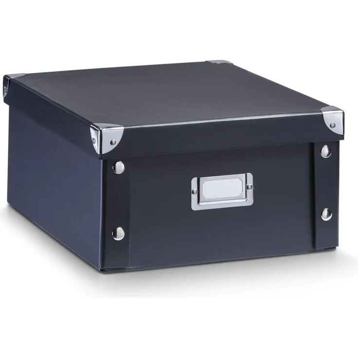 Zeller Present Aufbewahrungsbox Aufbewahrungsbox, Pappe, schwarz, 31 x 26 x 14 cm