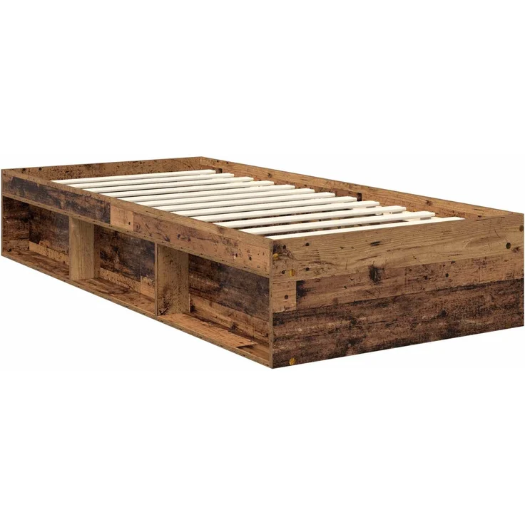 vidaXL Bettrahmen Altholz 90 x 200 cm Massives Kiefernholz 3412950 – Bild 4
