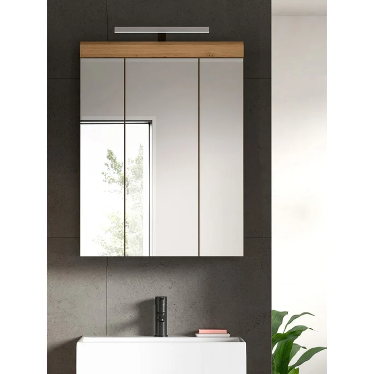 Badezimmer Spiegelschrank Shawn in Eiche 60 cm – Bild 5
