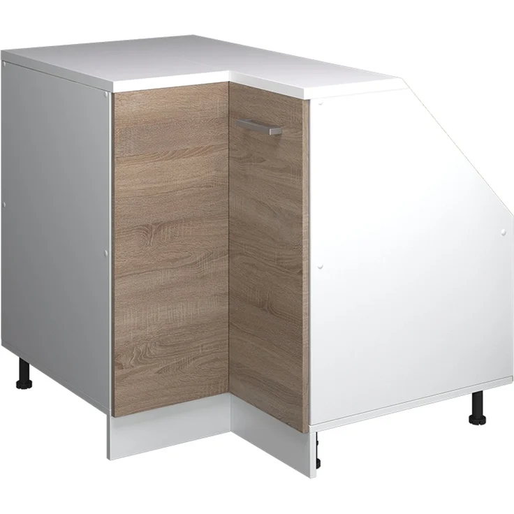 Eck-Küchenschrank für Dachschrägen R-Line Sonoma 75.6 cm mit 1 Tür, Schrankkorpus 60 cm Tiefe Vicco – Bild 1