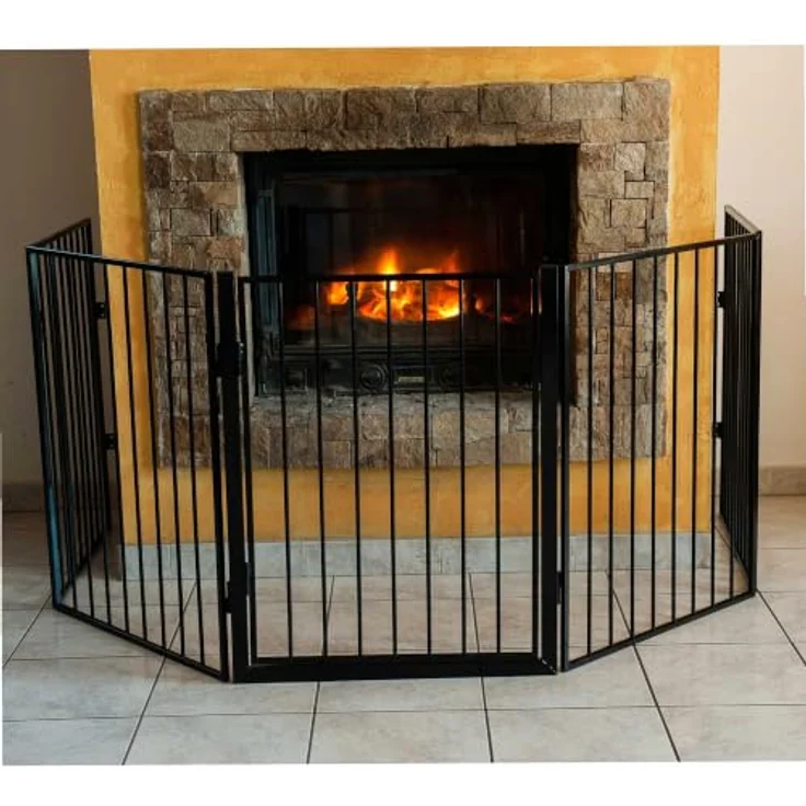 Metallschutzbarriere WERKA PRO 5 Paneele 300cm | Für Garten und Haus, 5 Paneele mit Tür, sicheres Schließsystem, Wandbefestigung inklusive, Heimgebrauch – Bild 3