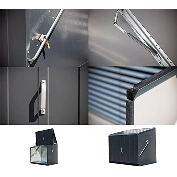 Trimetals Metall Gerätebox Fahrradgarage Stowaway | Anthrazit | 87 x 136 x 112 cm – Bild 6