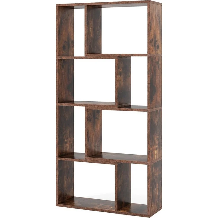 COSTWAY Bücherregal, Standregal, 4 Ebenen, 8 Fächer, bis 30kg, 60x20x120cm – Bild 5