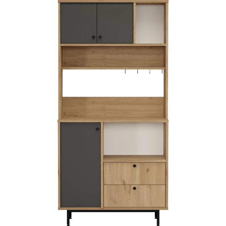 Skye Decor 'LAT4-SA' Mehrzweckschrank, Eiche / Anthrazit, 88 x 180 x 35,5 cm – Bild 4
