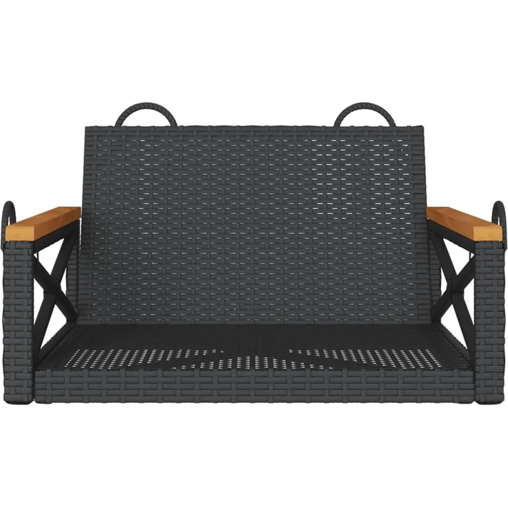 vidaXL Hängesessel Schwarz 63x62x40 cm Poly Rattan 368170 – Bild 4