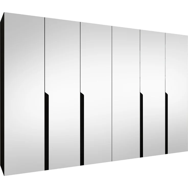 Kleiderschrank Veluna III 300 (Farbe: Schwarz / Schwarz + Schwarz) – Bild 1