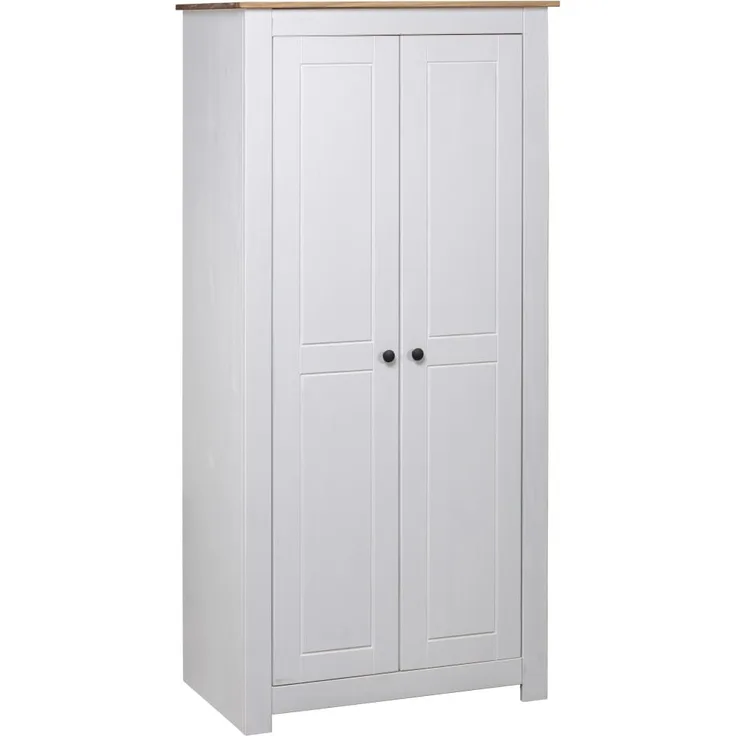 vidaXL Kleiderschrank Weiß 80×50×171,5 cm Kiefer Massiv Panama Serie 282666